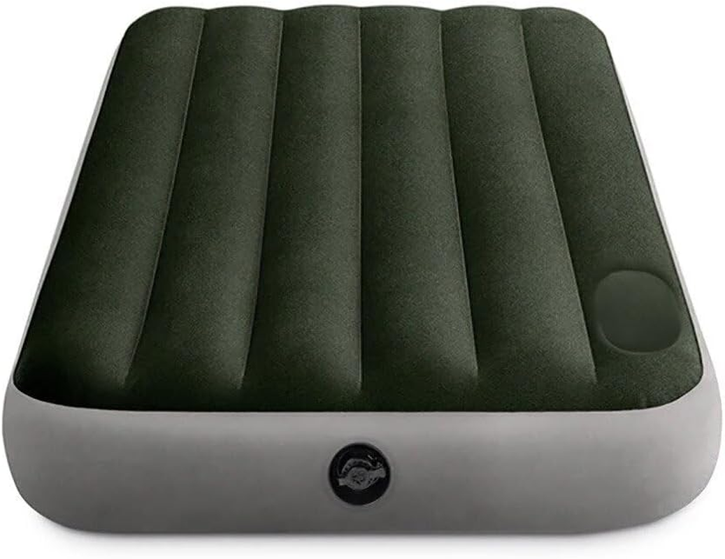 Intex 64761E Dura-Beam Standard Downy Air Mattress: Fiber-Tech &ndash; Twin Size &ndash; Built-In Foot Pump &ndash; 10In Bed Height &ndash; 300Lb Weight Capacity