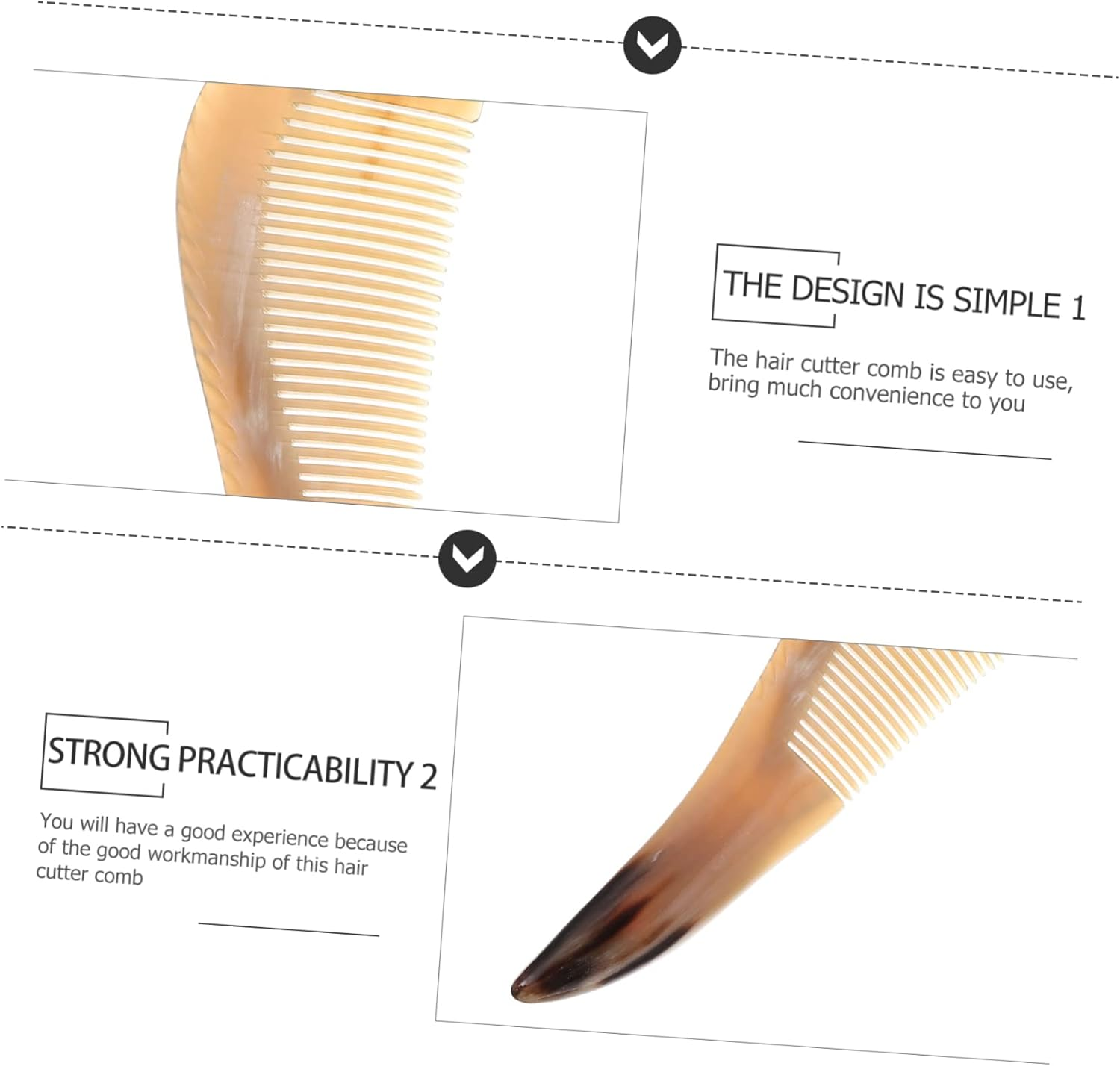 Natural Ox Horn Comb for Women Massage Comb Yellow Hair Accessories for Home Use and Scalp Detoxing image number 5