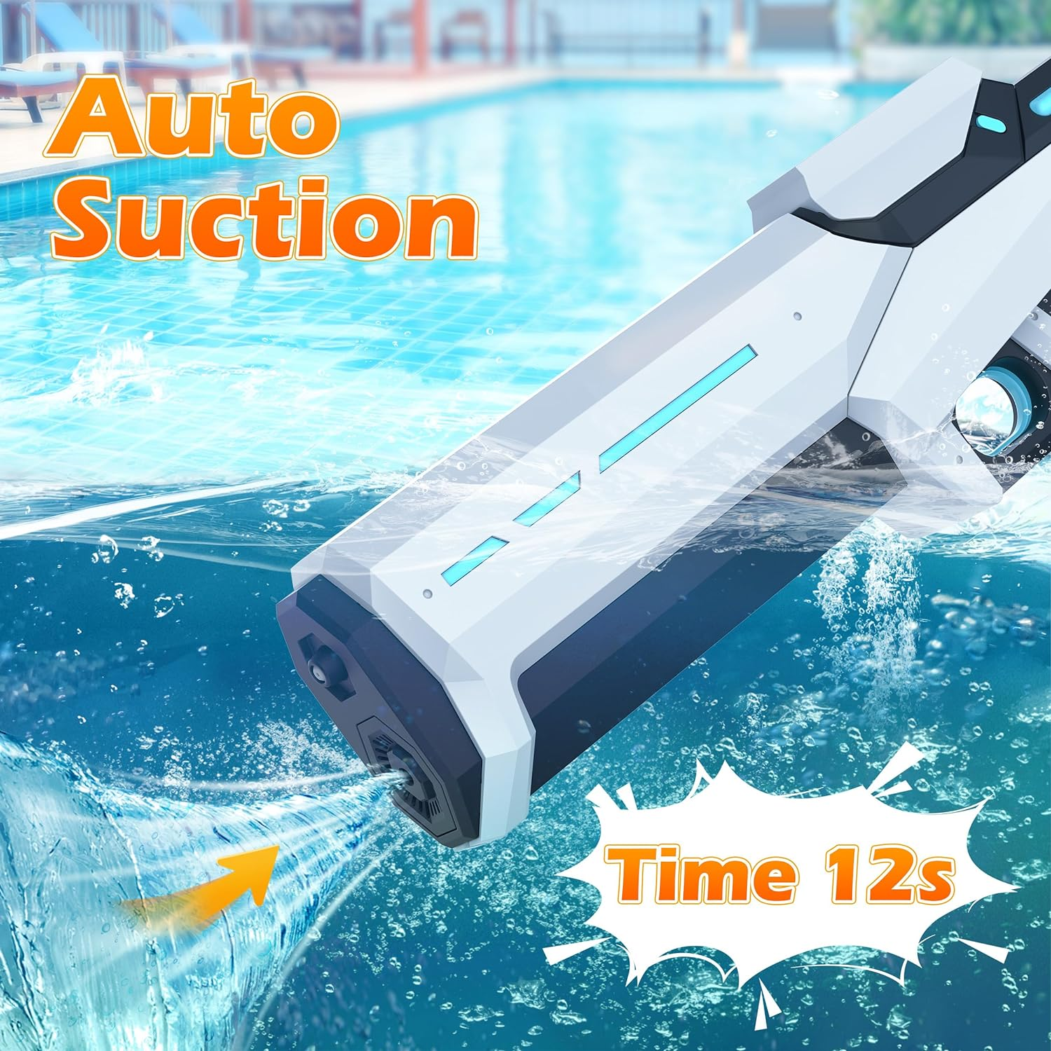 Skirfy Electric Water Guns for Adults Kids, High Powered Water Gun with Waterproof Design & 25-32Ft Shooting Range, Battery Powered Water Gun, Pool Beach Outdoor Party Toys for Kids Ages 8-12 image number 3