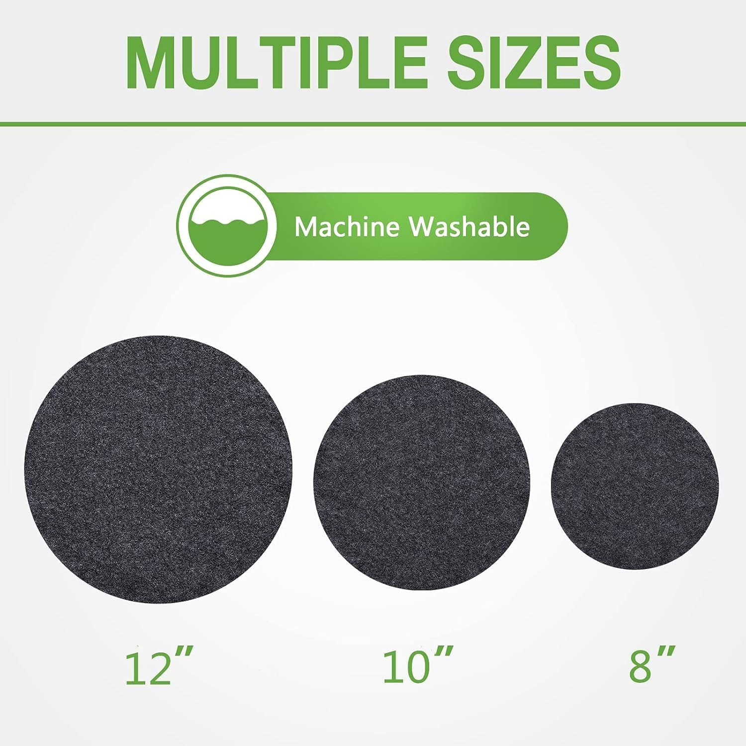 9 Pack Plant Coaster Mat Saucer Reversible Absorbent,Durable Plant Tray Flower Pot Saucers for Indoors and Outdoor,8/10/12 Inch,3 Pcs of Each Size (Grey)&hellip; (8'' 10''12''(Set of 9)) image number 2