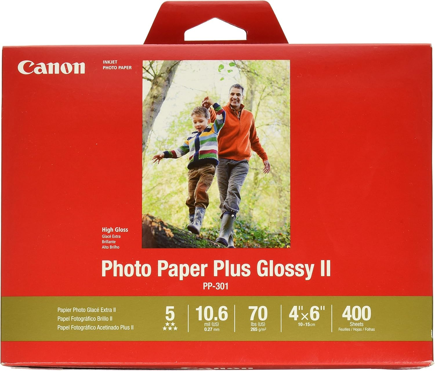 Canonink Photo Paper plus Glossy II 4" X 6" 400 Sheets (1432C007) image number 1
