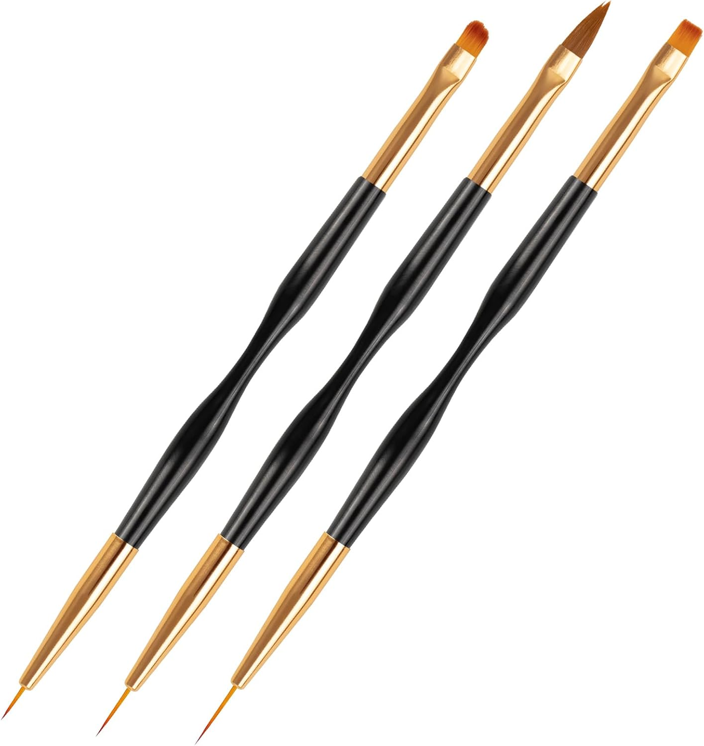 Nail Art Brushes 3PCS Nail Brush Set with Gel Polish Pens and Liner Brush for Home and Professional Salon Use