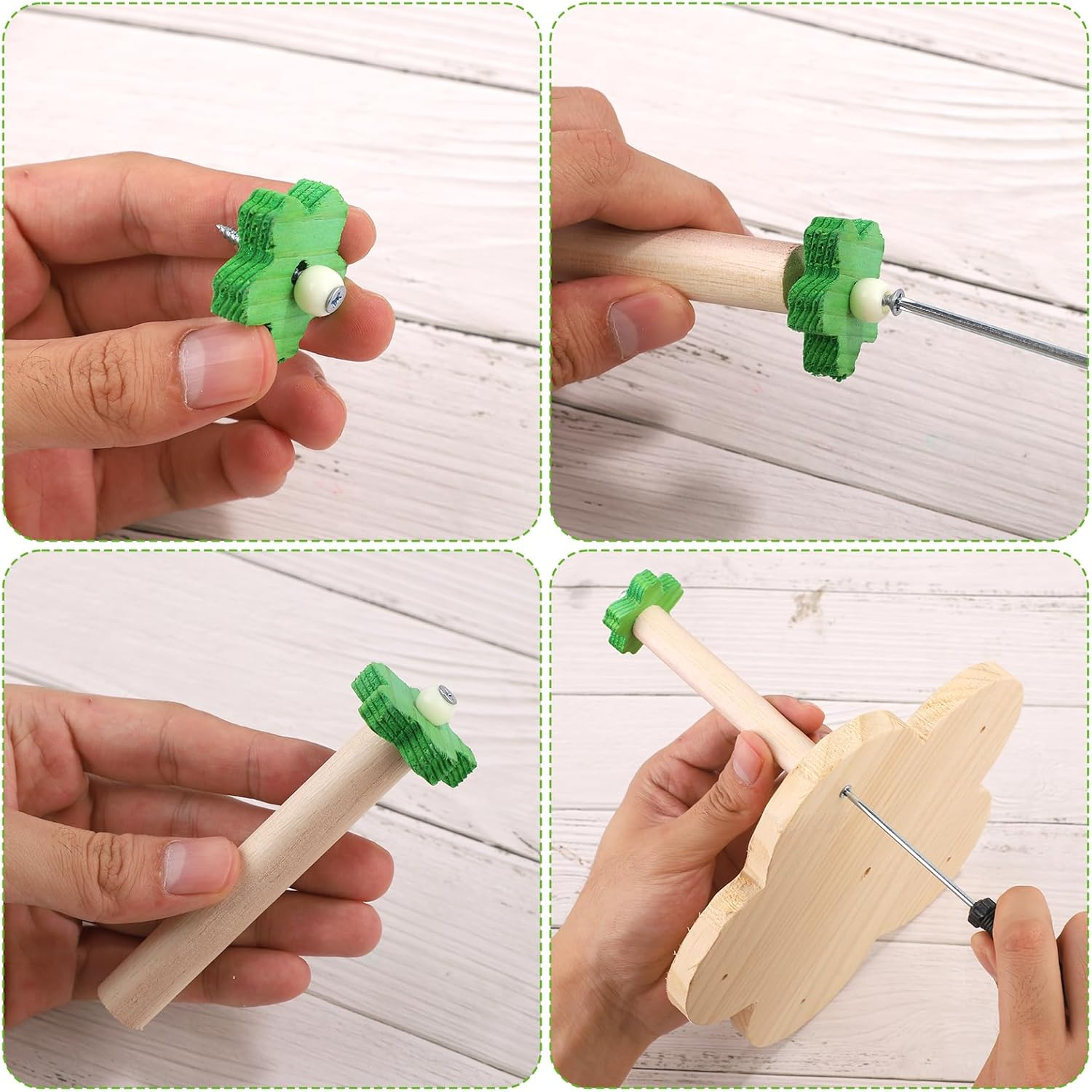 Wood Bird Rotating Perch Toy, Parrot Spinning Toy with Bearing Bird Ferris Wheel Toy Parakeet Toy Cockatiel Toys for Bird Cage Entertainment Chewing Exercise image number 6