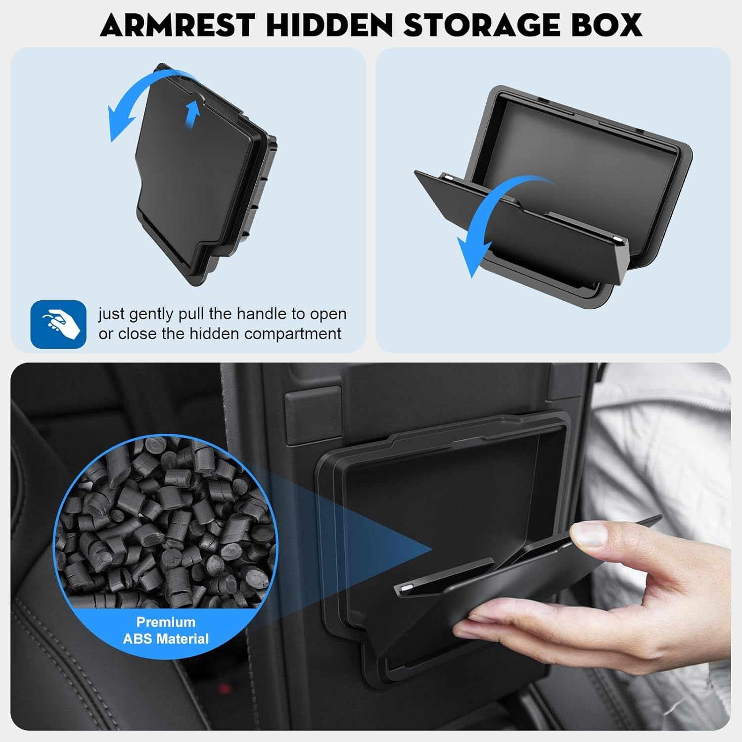 4PCS Center Console Organizer Tray Compatible with 2026 Tesla Model Y Juniper Accessories Cup Holder Armrest Hidden Storage Box for New Model Y 2025-2026 & Model 3 2024-2025 Highland image number 2