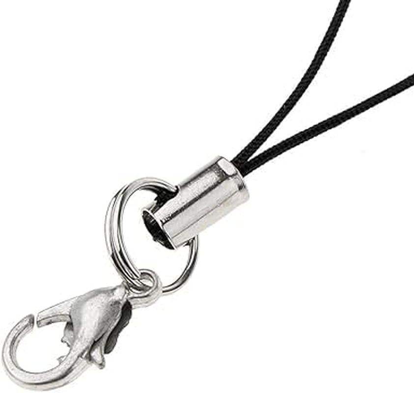 HODASHI 20Pcs Mobile Phone Rope Strap Charm Lariat Lanyard Phone Charms with Lobster Clasp Cords for Cellphone USB Drive, Keychain DIY Jewelry Accessories - Black image number 4