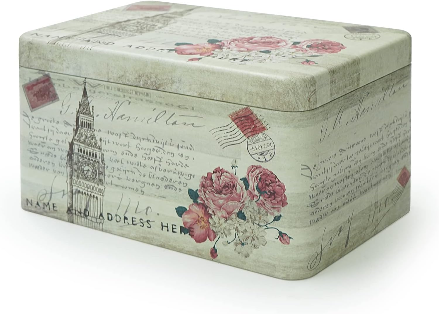 Dreamseden 3-Pack Small Storage Tin Box - Vintage US Flag, Green Sketching, Pink Popsicles Metal Box Set - Decorative Mini Containers for Candy, Jewelry, Keepsakes - Home Decoration Gift Collection image number 1