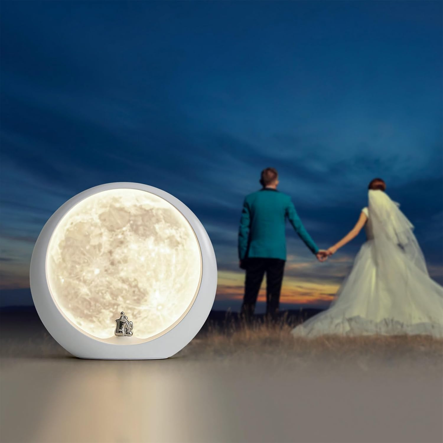 Mamre Super Moon Night Light - Dimmable Table Lamp Home Decoration and Unique Gift Idea for Anniversary Weddings, Valentine'S Day Christmas - Golden Sunset image number 5