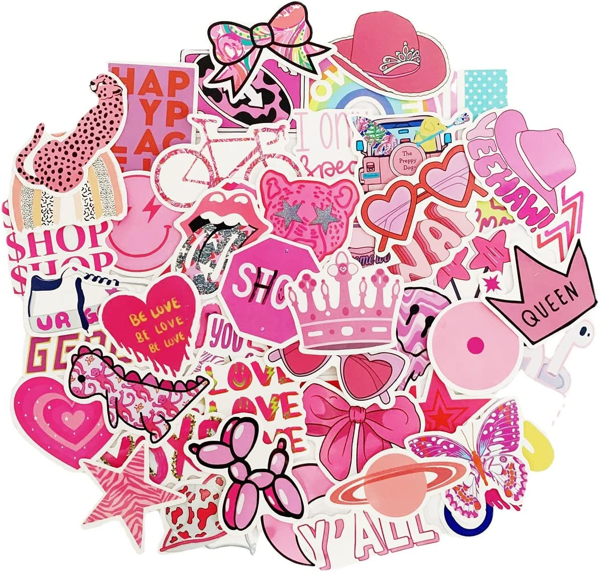 100Pcs Cute Stickers for Water Bottles,Cute Vinyl Waterproof Aesthetic Stickers for Hydro Flask, Laptop, Computer, Phone, PC, Skateboard, Luggage for Girls, Kids