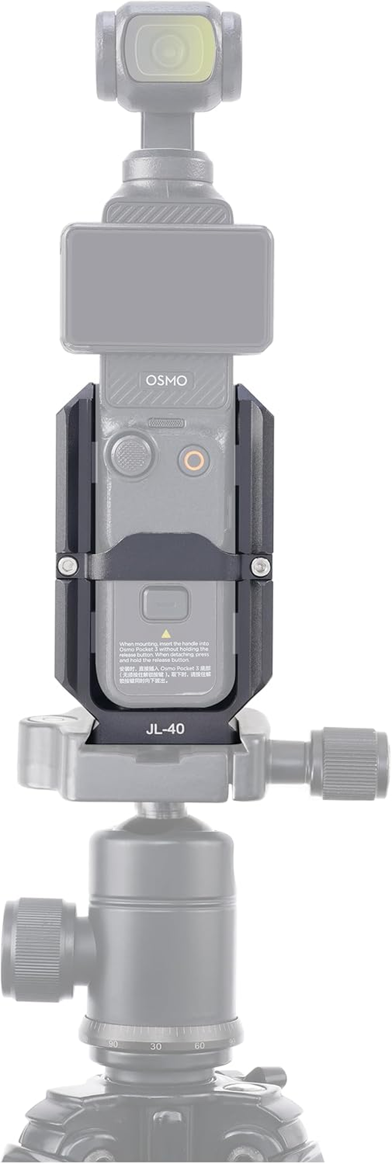 FOTGA Camera Cage Accessories Mount Extension for DJI Osmo Pocket 3 Vlogging Camera Extension Adapter, Protective Cage with Side NATO Rail / 1/4-20 Holes Recording Points/Arca Swiss Base image number 2