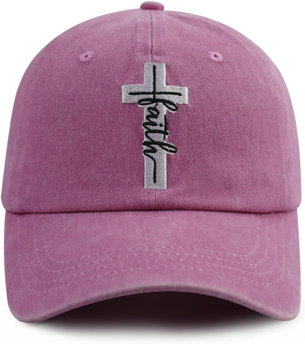 Jesus Cross Hat for Men Women, Funny Adjustable Cotton Embroidered Christian Religious Faith Baseball Cap