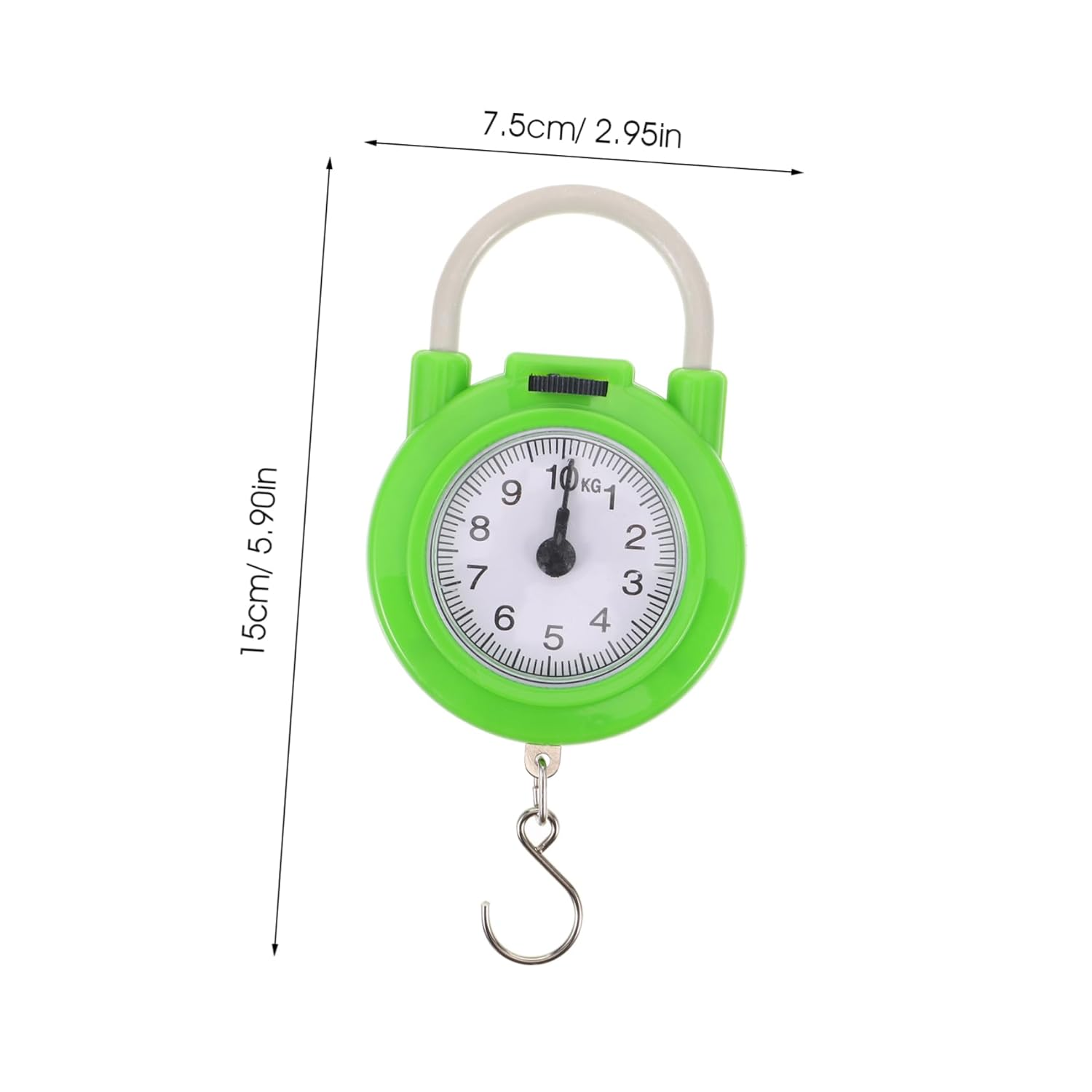 HIAKDOFT Portable Spring Scale for Luggage Travel High-Precision Small Manual Suitcase Weight Scale with Hook Fluorescent Green Compact Handheld Tool image number 1