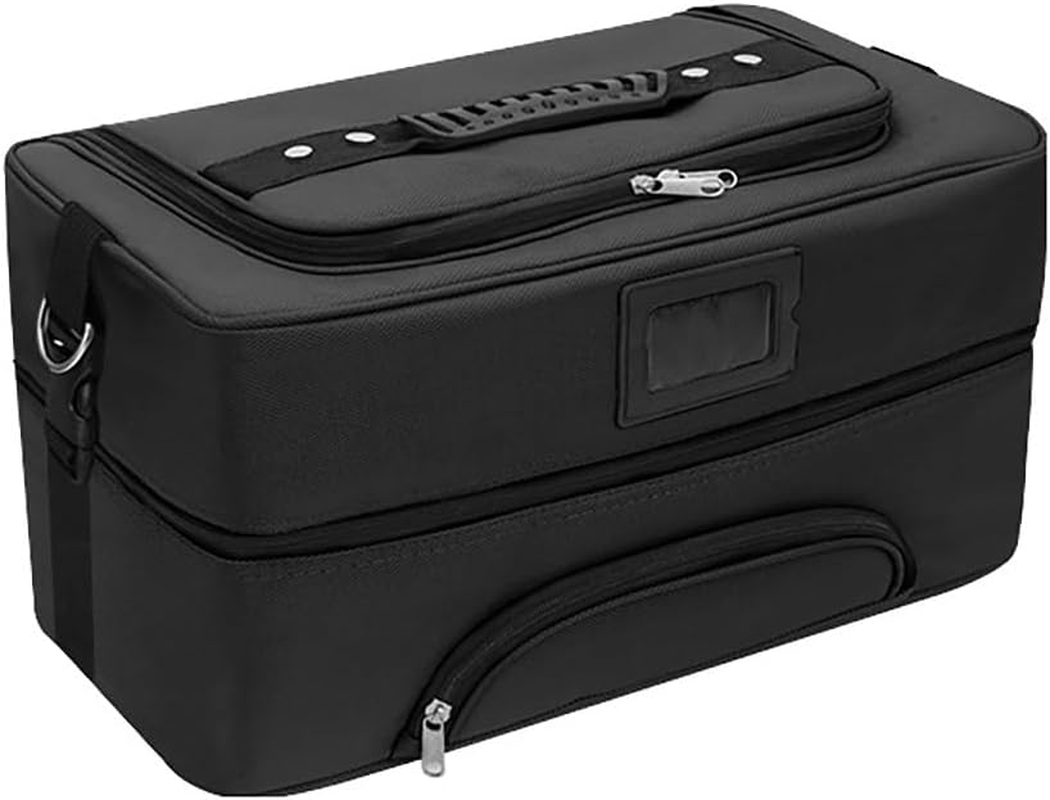 AIMALL Large Capacity Makeup Bag, Portable Multi-Function Crossbody Bag, Multi-Layer Storage Box for Beauty Tools, Durable Red Design