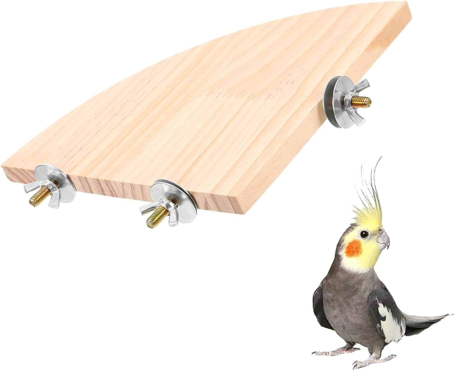 Ksngtixe 1PC Bird Perch Platform, Fan-Shaped Corner Shelf for Parrots - Durable Chew-Resistant Stand for Budgies/Cockatiels/Conures/Macaws/African Greys - Easy Mounting Bird Cage Accessory image number 3