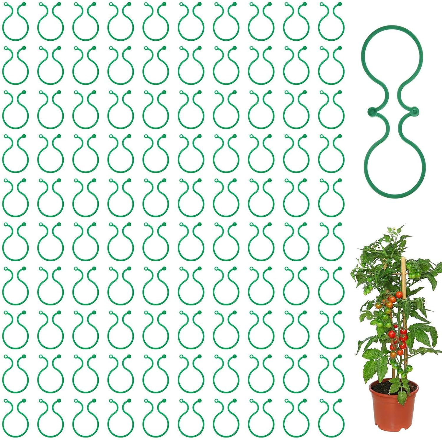 Plant Support Clips - Tomato Clips for Support,Gardening Vine Fixing Tool for Vegetables Gourds Cucumbers Tomatoes image number 2
