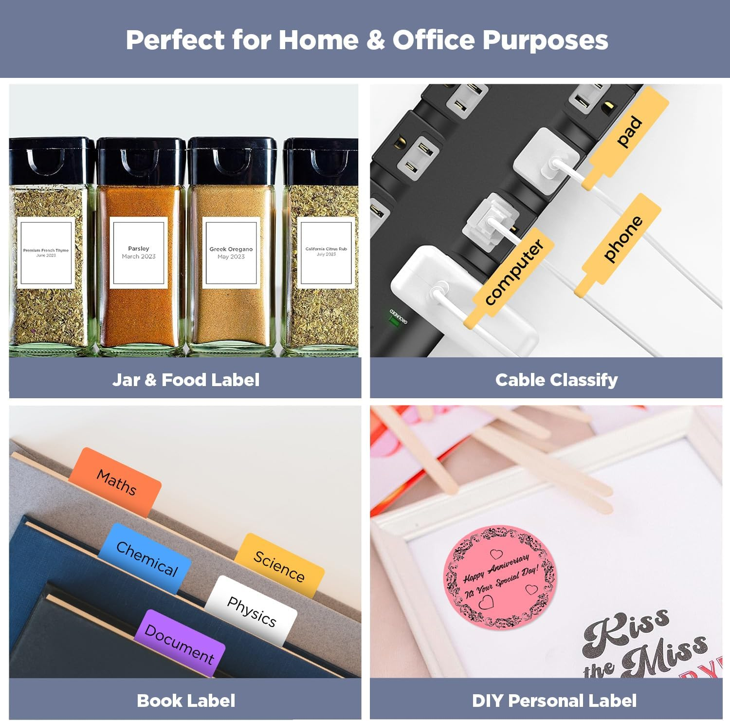 SUPVAN KATASYMBOL T50M Cable Label Tape Thermal Waterproof Clear Printing Self-Adhesive Multipurpose Replacement, 25 Mm X 38 Mm + 40 Mm, Black on Yellow, 100 Labels per Roll image number 4