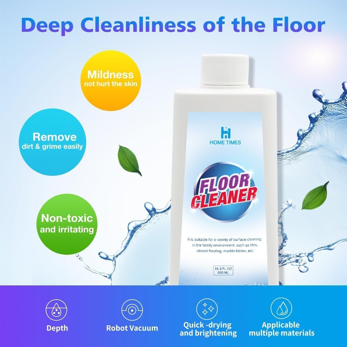 Floor Cleaning Concentrate for Mops Compatible with Roborock,Tineco, Irobot,Dreame,Ecovacs,Shark,Bissell,Etc. for Hardwood and Multiple Surfaces,Non Toxic and Residue-Free(Lavender) image number 1