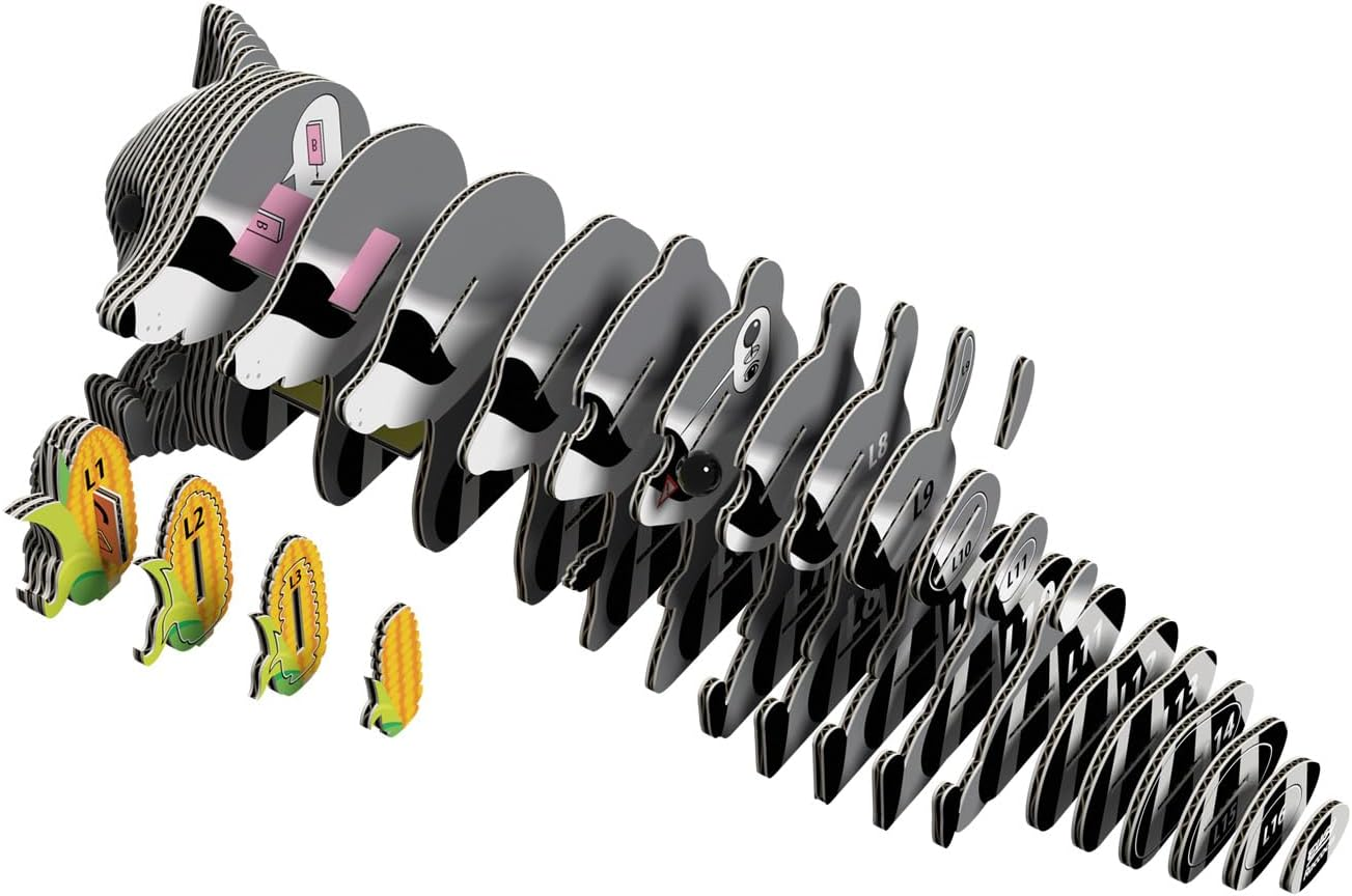 EUGY 103 Raccoon 3D Puzzle - 46 Piece Eco-Friendly Educational Toy Puzzle for Boys, Girls & Kids Ages 6+ image number 2