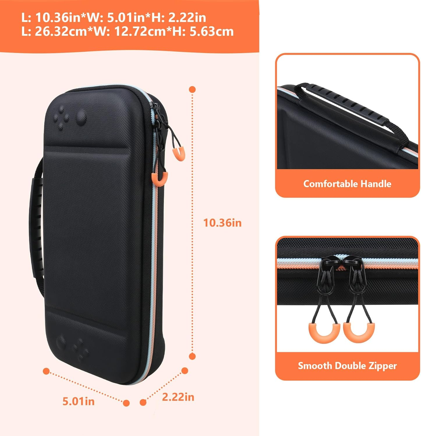 Supmay Carrying Case for Nintendo Switch 2(2025), Protective Hard Shell Portable Travel Carry Case Pouch Holds with 24 Game Cartridges and Mesh Pocket for Switch 2 Accessories, Black image number 2