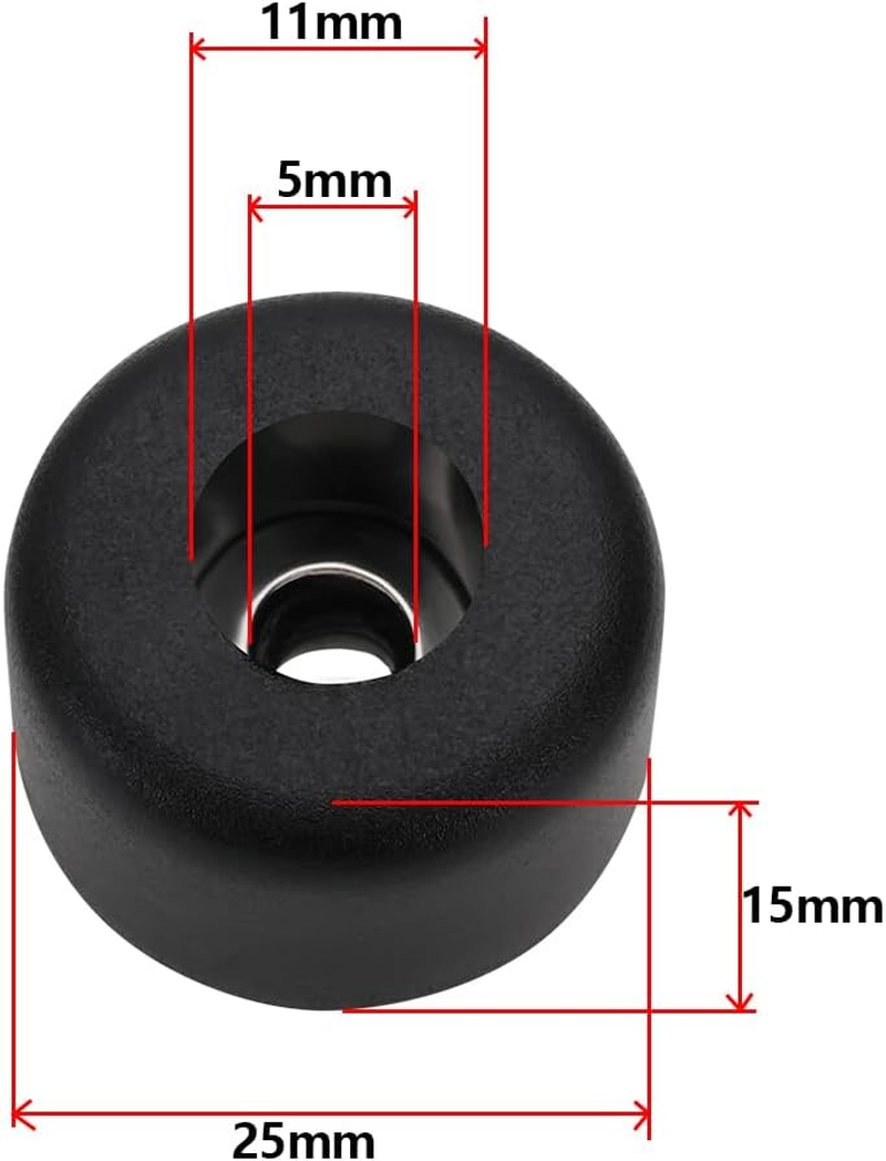 SG Store 16PCS round Black Rubber Speaker Feet with Stainless Washer, 25X15Mm image number 1