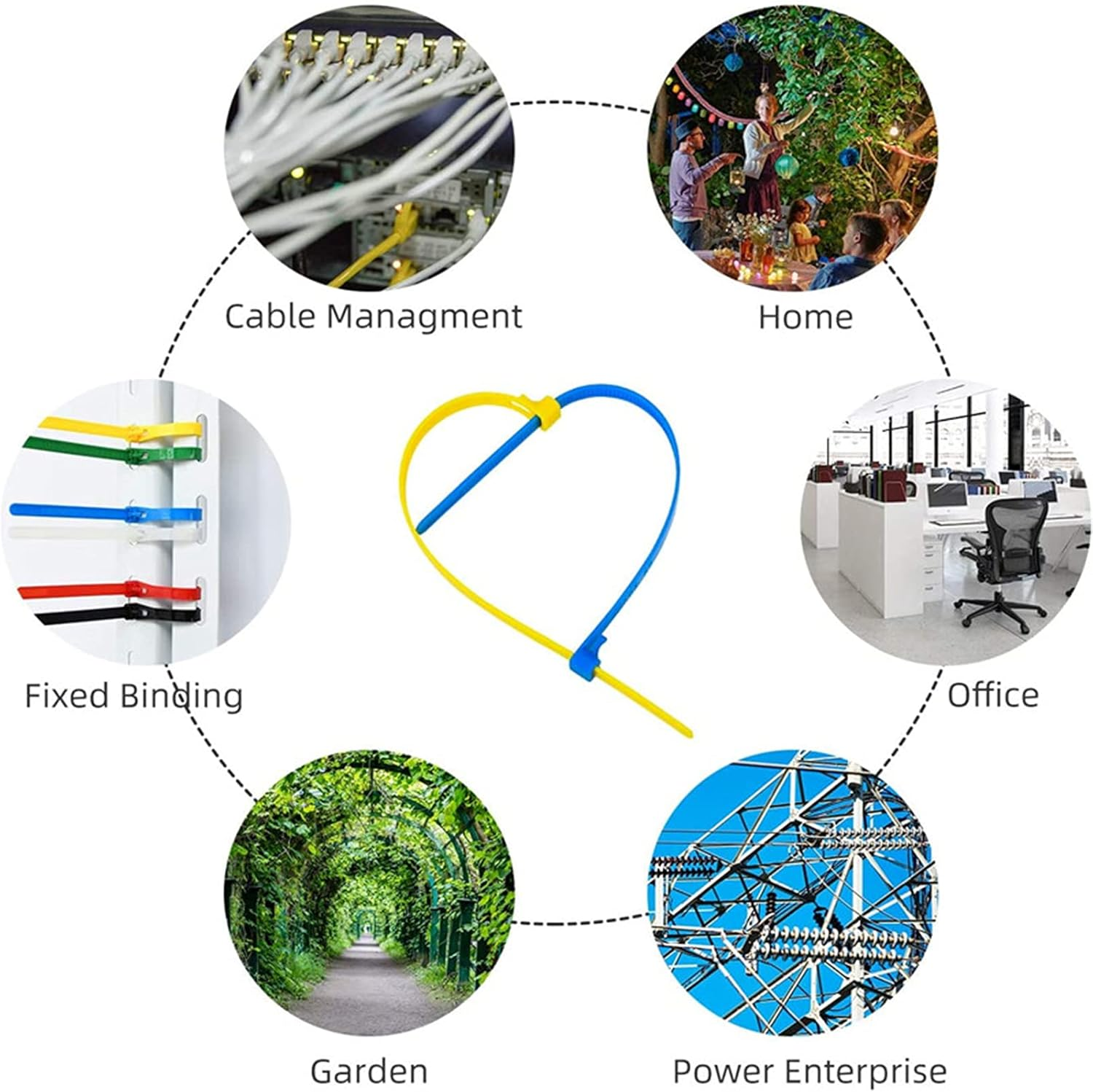 100Pcs Cable Zip Ties Heavy Duty 10 Inch, Premium Plastic Wire, Self-Locking Black Nylon Zip Ties for Indoor and Outdoor