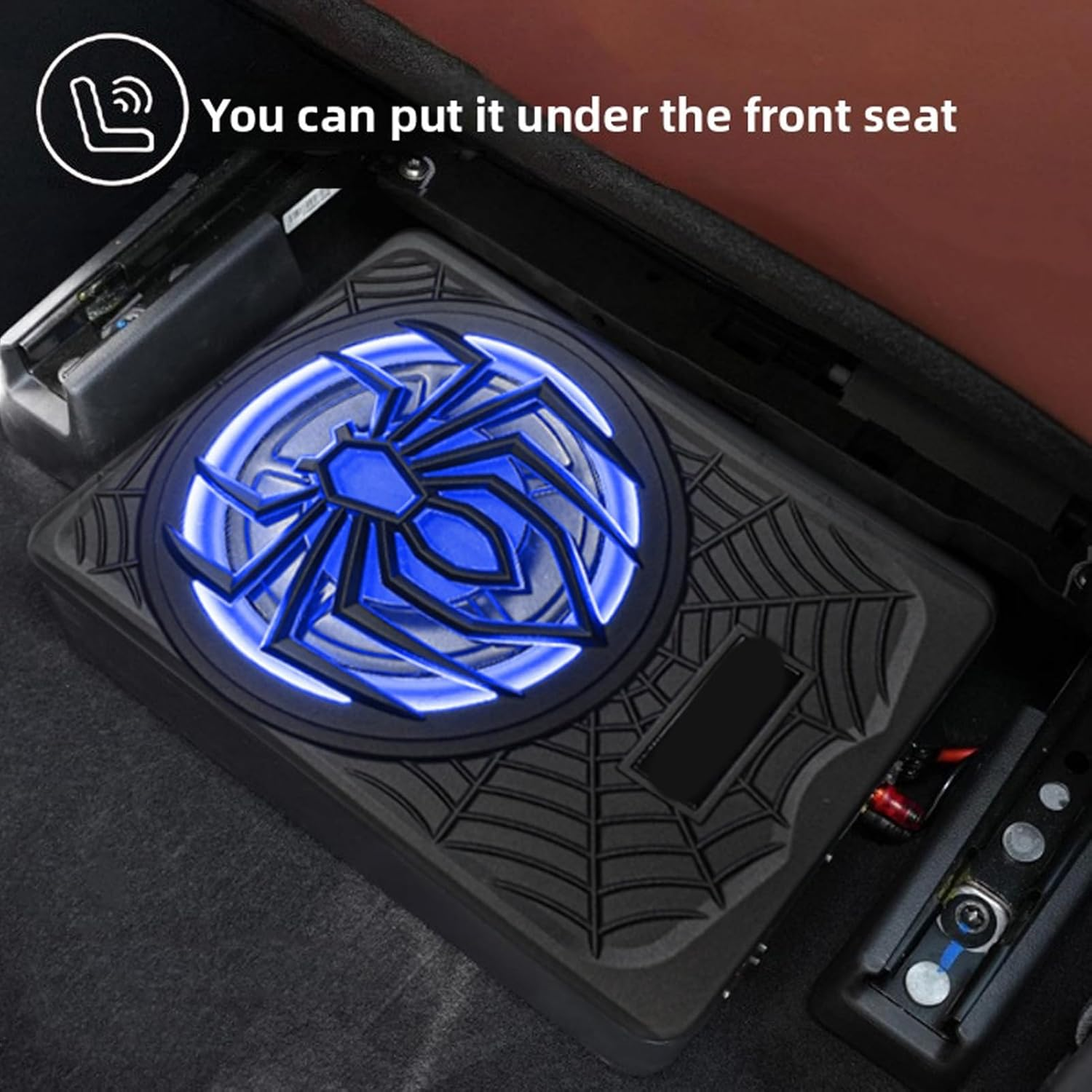 Jectse 1250W Peak Power Car Subwoofer with LED Light, Low Pass Filter, under Car Subwoofer, Vehicle, Fitment for Truck SUV image number 6