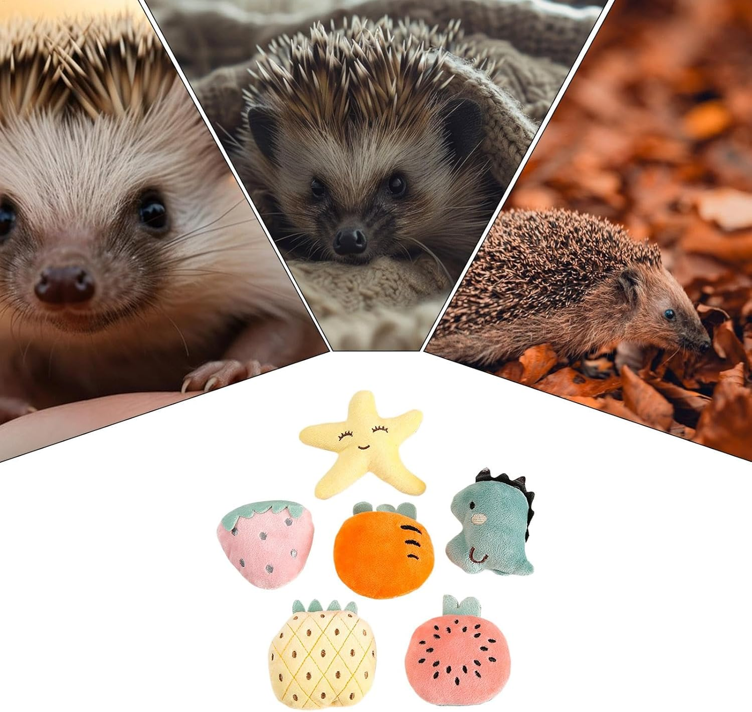 Hedgehog Toys for Cage, Small Pet Toys, 6X Small Plush Pets, Rabbit Game Animals Small Cute Little Interactive Items Hedgehog Treat Toys, Hedgehog Toys for Cage, 6X Perch Small Pet Mascot Pets | image number 2