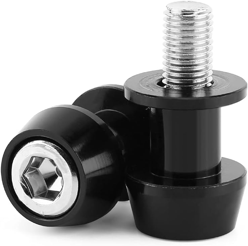 Swing Arm Spool 8/10Mm Motorcycle CNC Aluminium Alloy Swing Arm Spool Sliders Stand Swingarm Bobbins, Black, 10MM image number 1