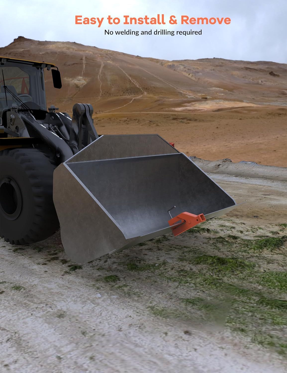 KYBOLT 2" Clamp on Trailer Hitch Receiver for Tractor Bucket Ball Mount Adapter Compatible with Deere Bobcat image number 6