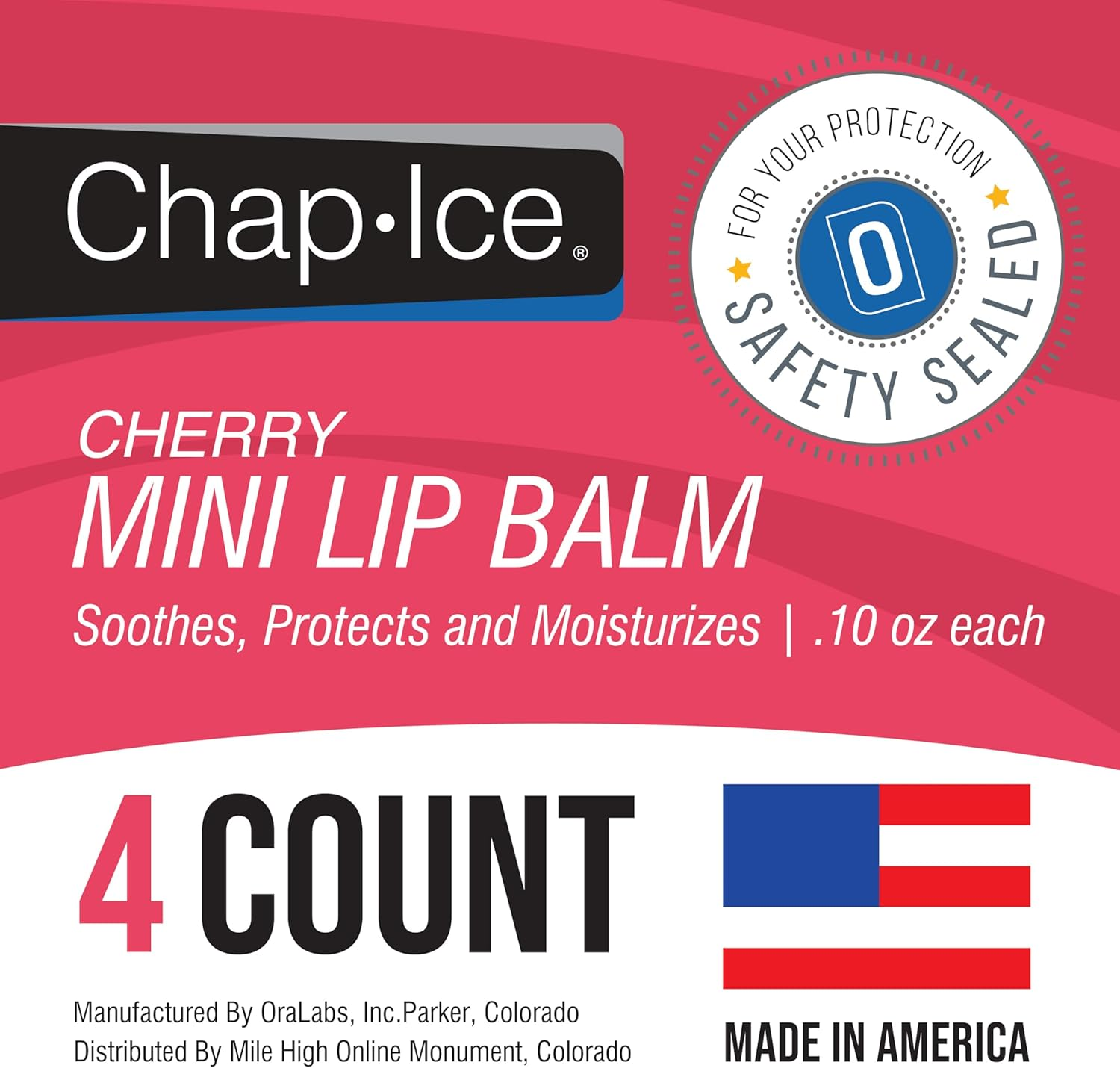 CYOIDAI Oralabs Chap Ice Cherry Lip Balm, 4 Pack, Moisturizing, Natural Finish, Pink, Dry Skin, 0.4 Oz Each image number 1