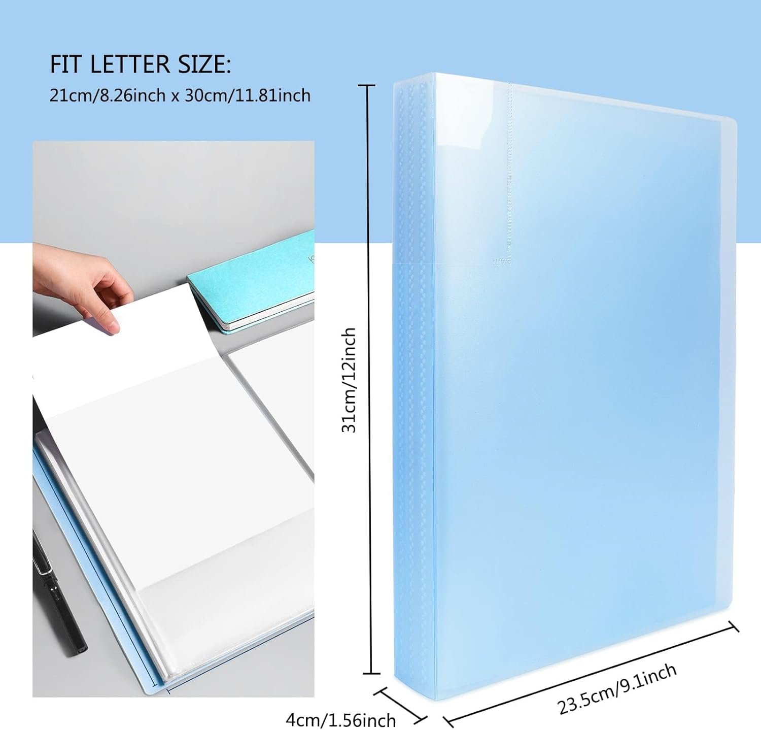 4Pcs Presentation Book with Clear Sheet Protectors, 60 Pockets A4 Portfolio Folder Binder Display 120 Pages Bound Sheet Protectors Brinder for Document, Kids Artwork, Diamond Painting image number 1