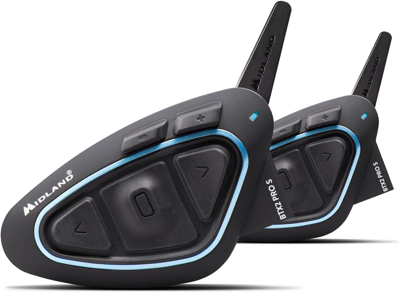 Midland BTX2 Pro S LR Double C1414.03, Bluetooth Communication System for Motorcyclists, IPX6 Waterproof Headset, Noise Cancellation, up to 8 People, 23H Battery, 1.6 Km image number 1