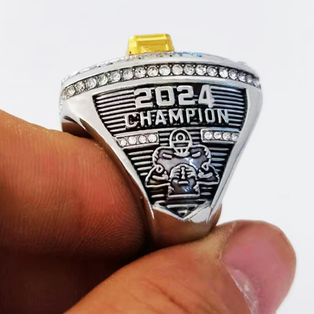 Noblehead Fantasy Football Ring 2024| Heavy FFL Champion Ring | Gold Silver Tone Plated Award Trophy for Fantasy Football League Winner image number 3