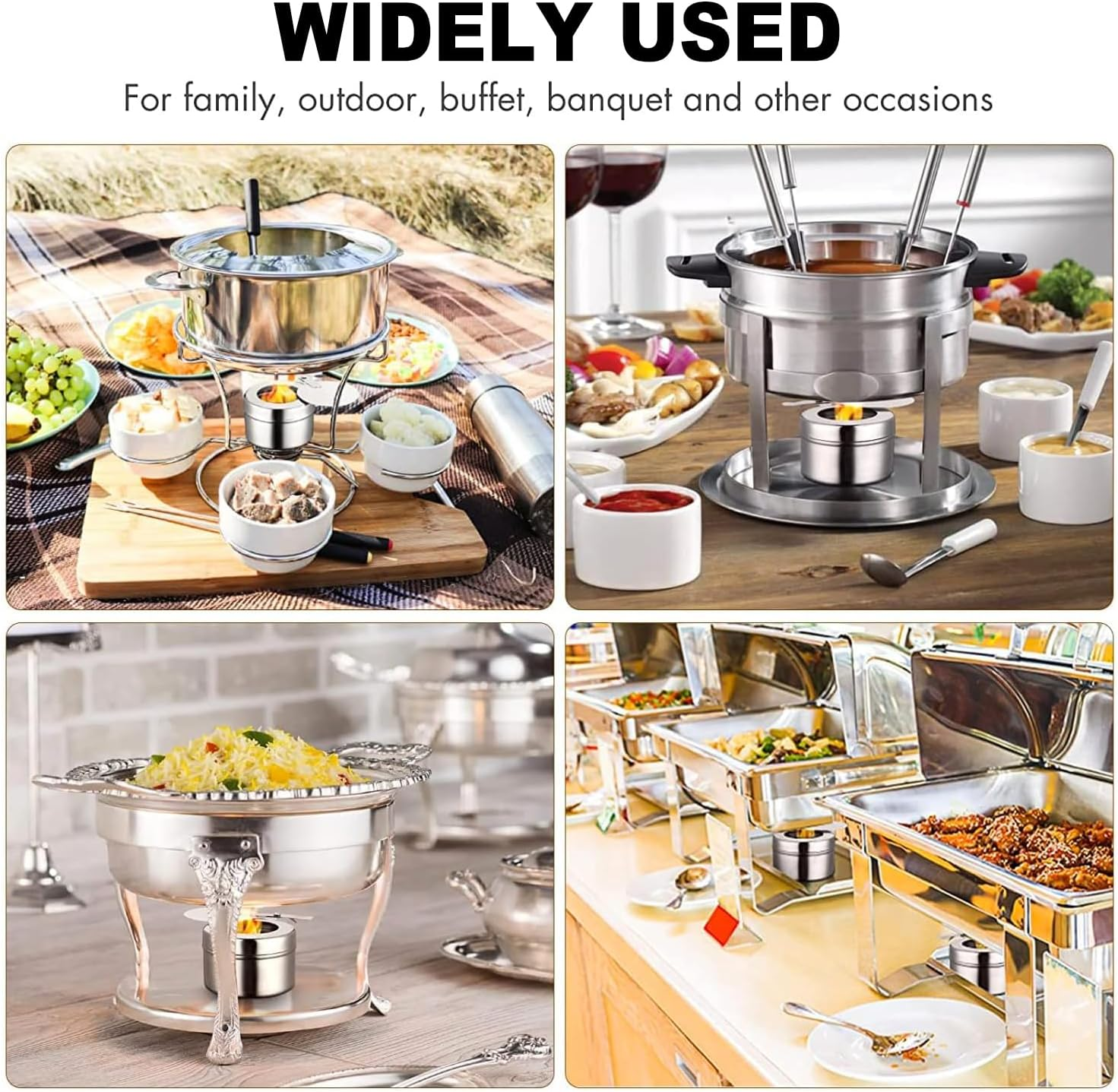 4 Pack Chafing Fuel Holder, Stainless Steel Fuel Holders with Safety Cover, Fuel Holder Canned Heat Holder for Chafing Dish, Canned Heat Fuel Box for Buffet Barbecue Parties Chafing Dish Buffet image number 4