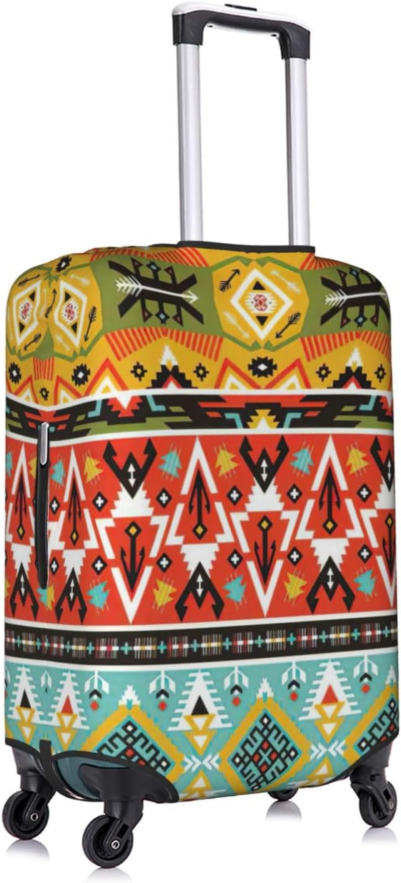 Odddot Bohemian Feather Print Travel Luggage Cover,Suitcase Protector Cover, Washable Baggage Covers,For 18-32 Inch Luggage, Bohemian Feather, Large image number 1