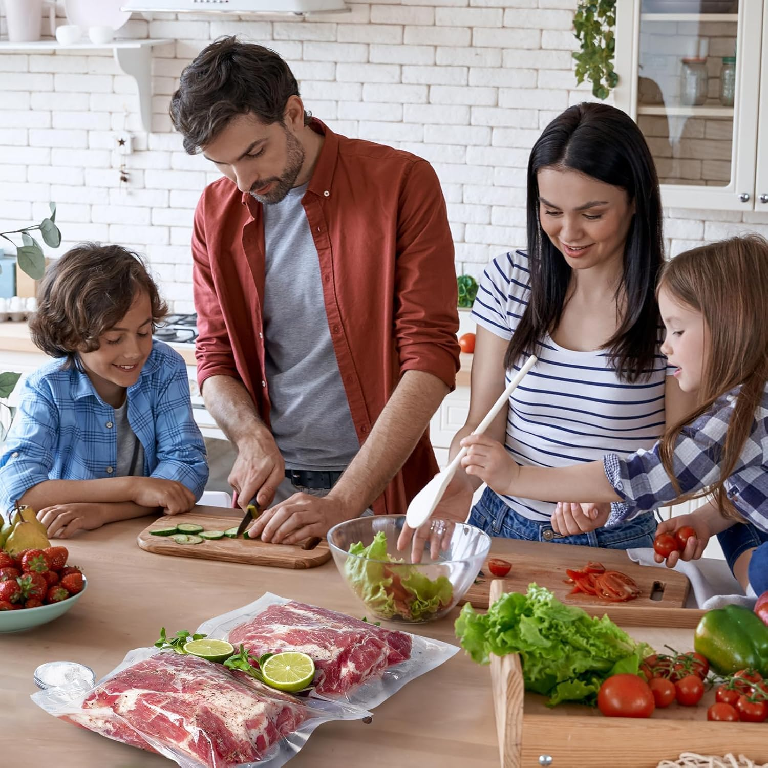 150 PCS Preservation Bags, Textured Food Storage, Meal Prep or Sous Vide Seal a Meal, Acuum Freezer Storage Bag Thick Embossed Upgrade Seal Precut