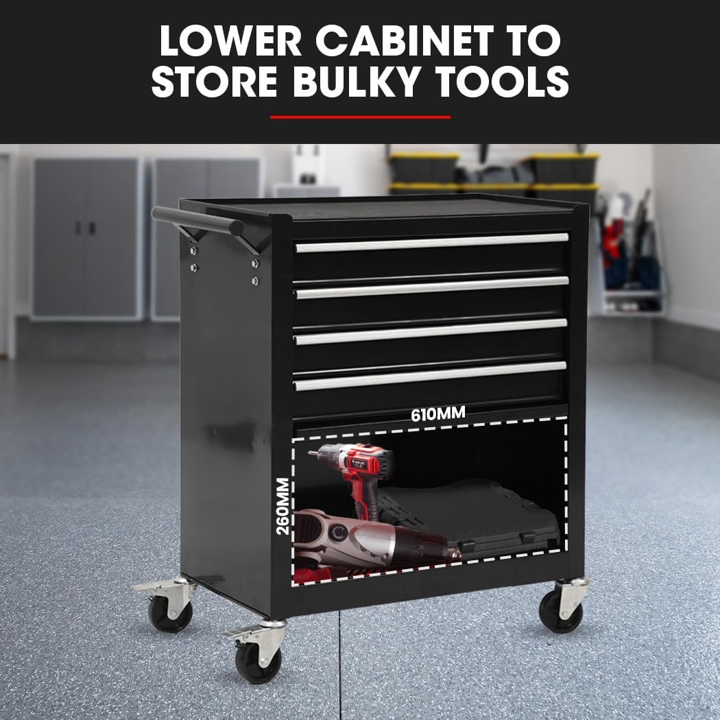 5 Drawer Tool Cabinet - Black