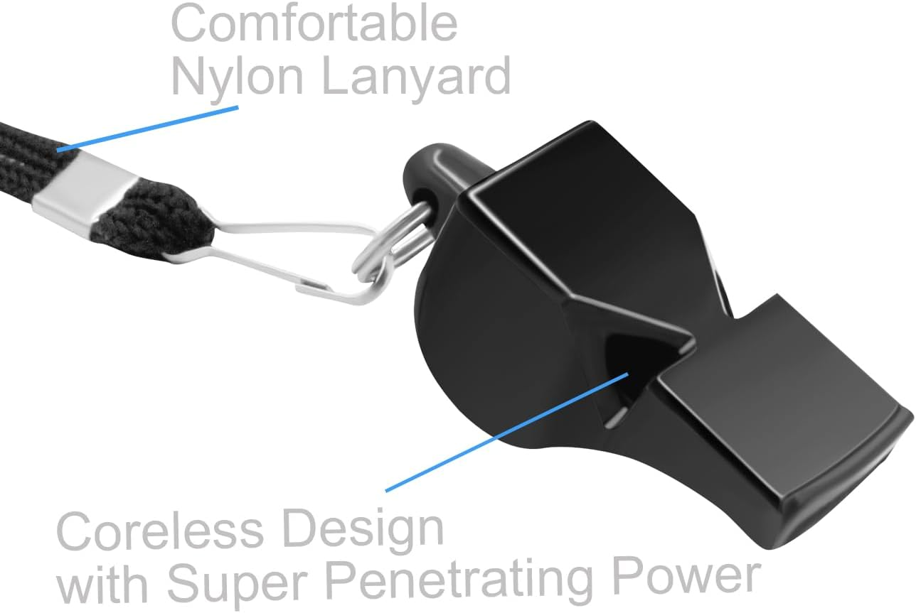 WONAPAD Whistle,Professional Sports Whistle with Lanyard, Very Loud Pea-Less Whistle, Perfert for Coaches, Referees, Lifeguards and Polices (6PCS) image number 4