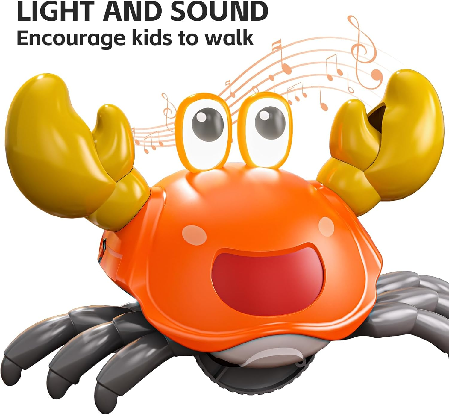 TEMI Crawling Crab Baby Toy for 36 Months - Sensory Walking Musical Toys, Infant Toys 36 Months, Dancing Moving Crab with Obstacle Avoidance, Birthday Kids Gifts 3 Year Old Toddlers image number 2