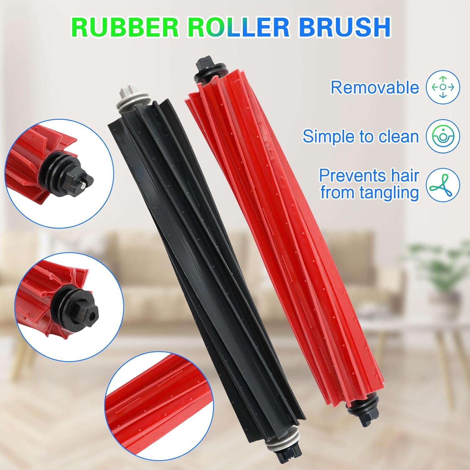 YBVABE S8 Pro Untra Accessories 36 Pack Kit for Roborock S8 Pro Ultra /S8 Docking (Not for S8 Maxv Ultra) 4 Roller Main Brush, 2Self-Cleaning Brush, 6 Filter, 6 Side Brush, 9 Mop Cloth, 6 Dust Bags image number 6