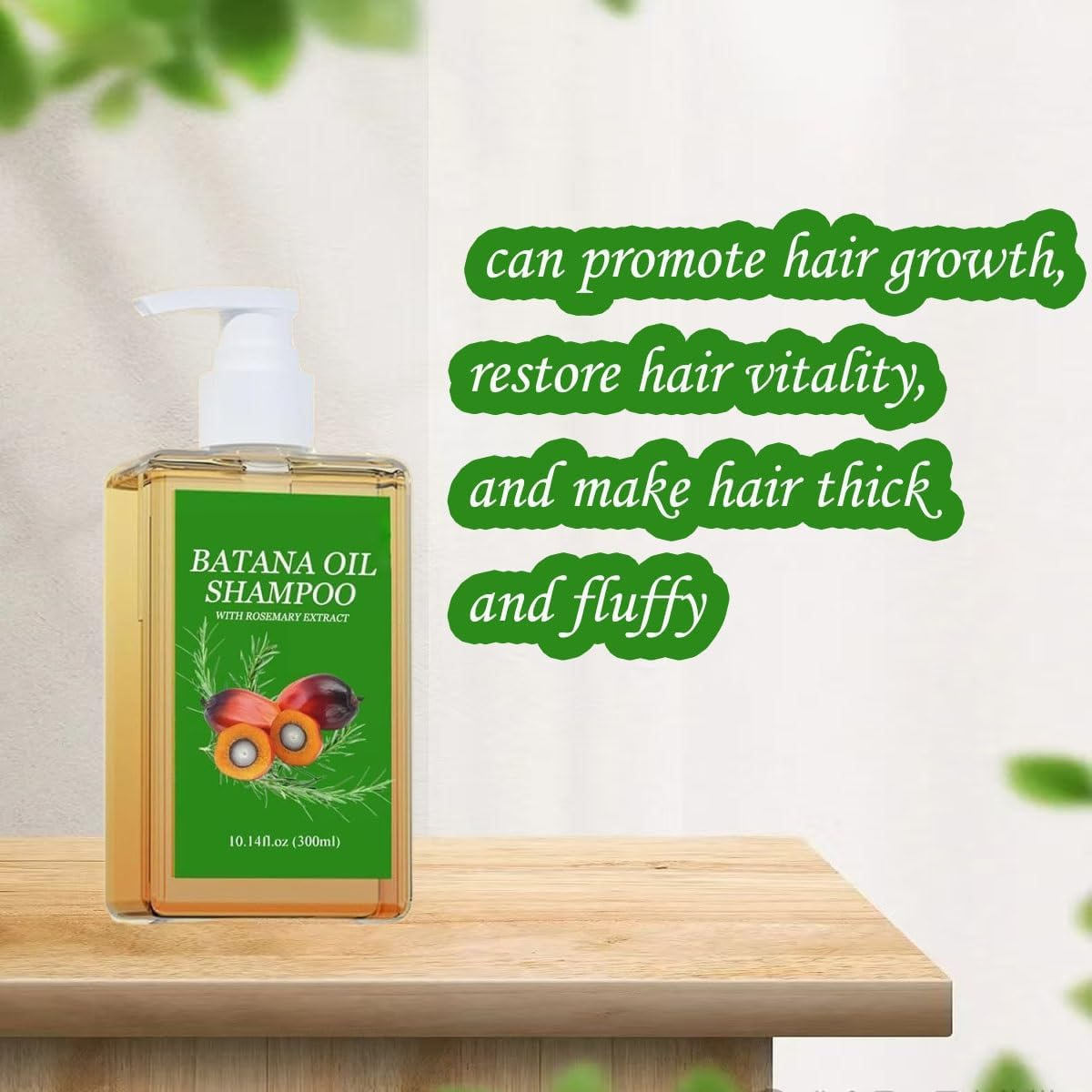 HMSCYGGL Batana Oil Shampoo, 300Ml, Rosemary Extract, Hair Growth, Nourishes and Regenerates Hair, Soft and Fluffy