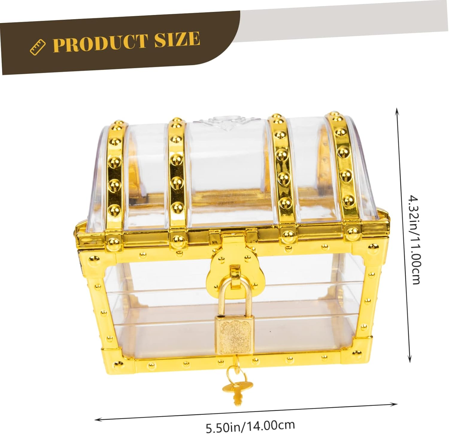 Pirate Treasure Chest Toy Keepsake Chest Storage Box for Home Treasure Box image number 6