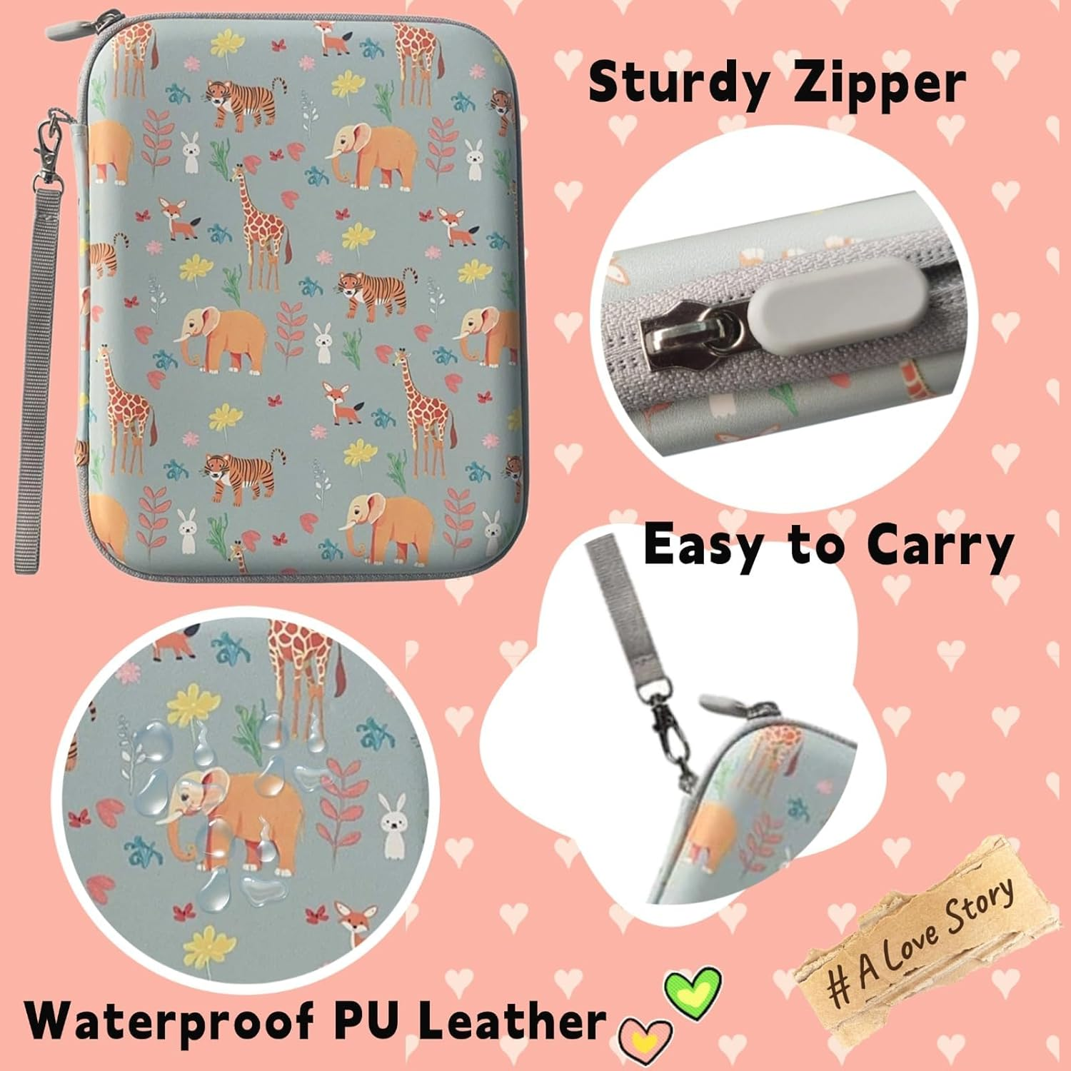 Card Case for Yoto Card Holder Storage Portable Folder with Zipper 80 Pockets Cards Card Binder Fit 2.3 * 3.4 Inch Mini Audiobook Cards Card Binder Holder with Sleeves for Travel (Animal) image number 3