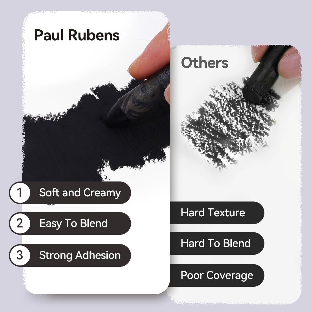 Paul Rubens Oil Pastels, 8PCS Black Oil Pastel Set with Creamy Texture Easy to Blend, Bullet Heads HAIYA Oil Pastels for Artists and Beginners, Art Supplies for Painting and Drawing - Bright Yellow image number 2