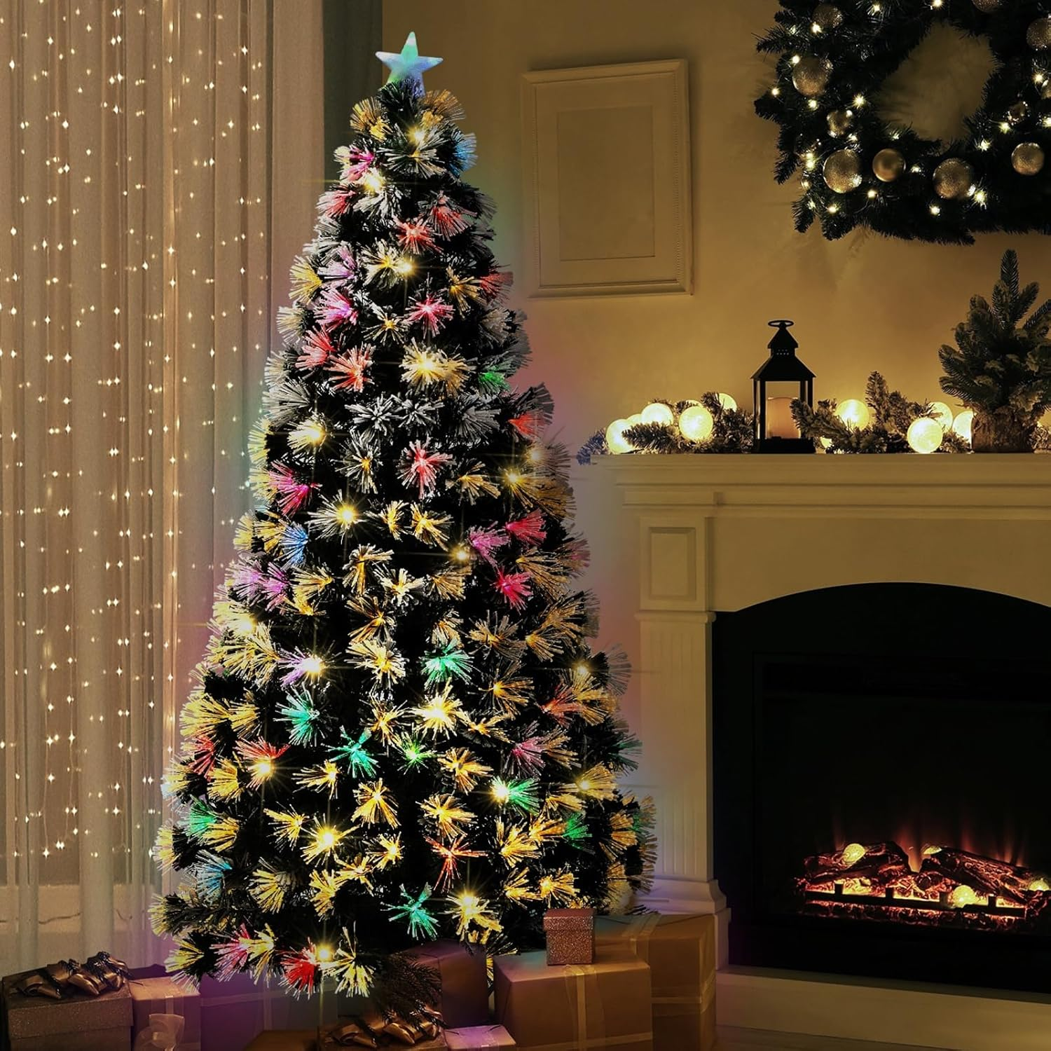 Tinseltown LED Christmas Tree 180Cm/6Ft Xmas Decoration with 230 Tips and 230Pcs LED Bulbs LED Top Star Ornaments Set image number 5