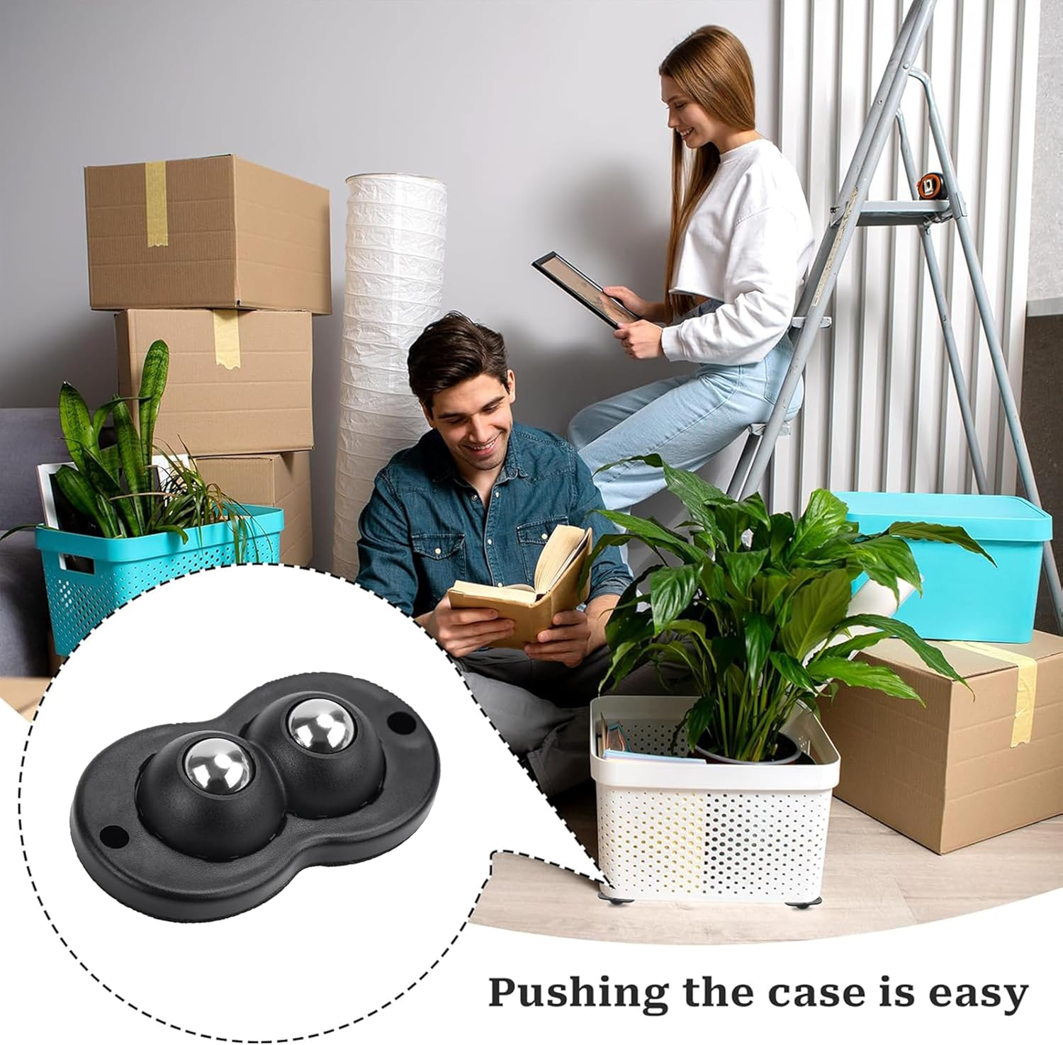 4 Pcs Furniture Movers Sliders,Heavy-Duty Furniture Slider Set,360&deg; Swivel Mini Coffee Slider, Appliance Rollers for Kitchen Appliances, Small Sticky Pulley for Furniture (2 Balls) image number 4