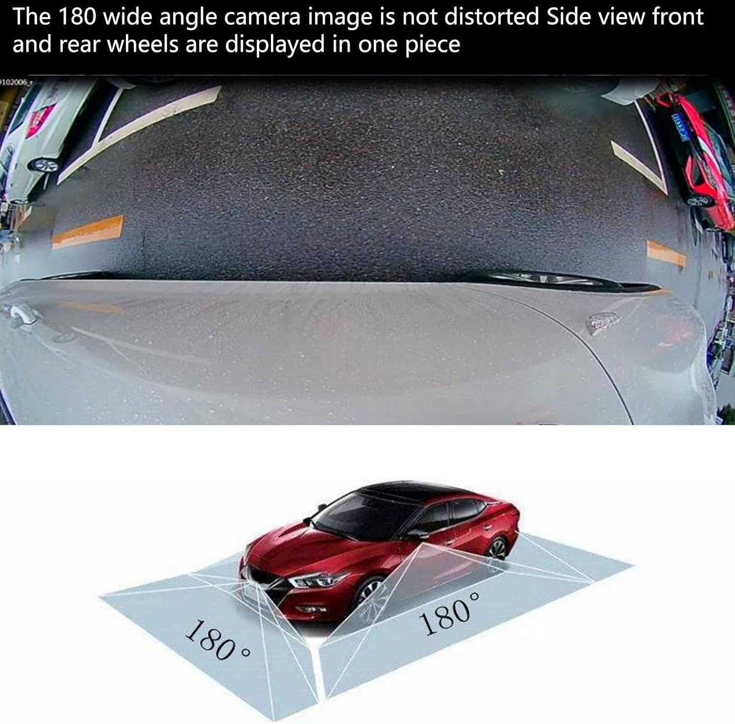 Reverse Camera, Weather Resistant Night Vision Waterproof 180 Degree Wide Angle Backup Camera HD Color Image for Car SUV RV Pickup (1080P) image number 3