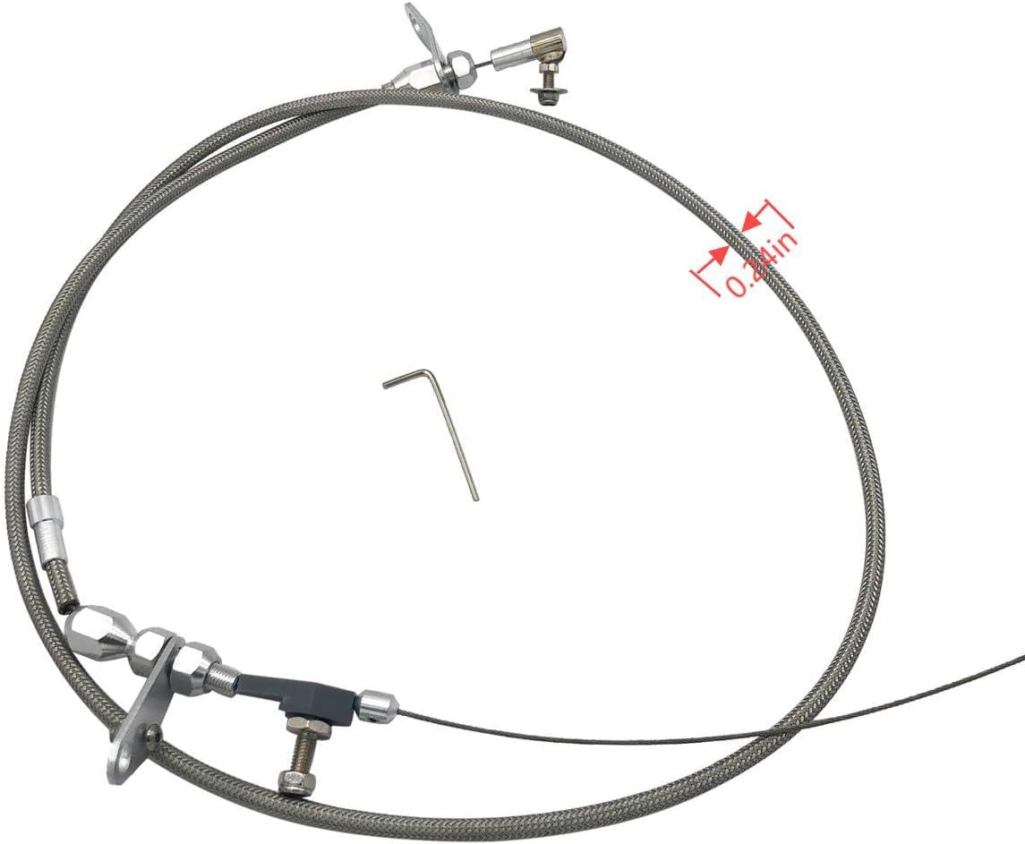 Transmission Kickdown Cable Kit,Stainless Braided Kick down Cable Replacement for Chrysler 904 Tranny Mopar image number 1