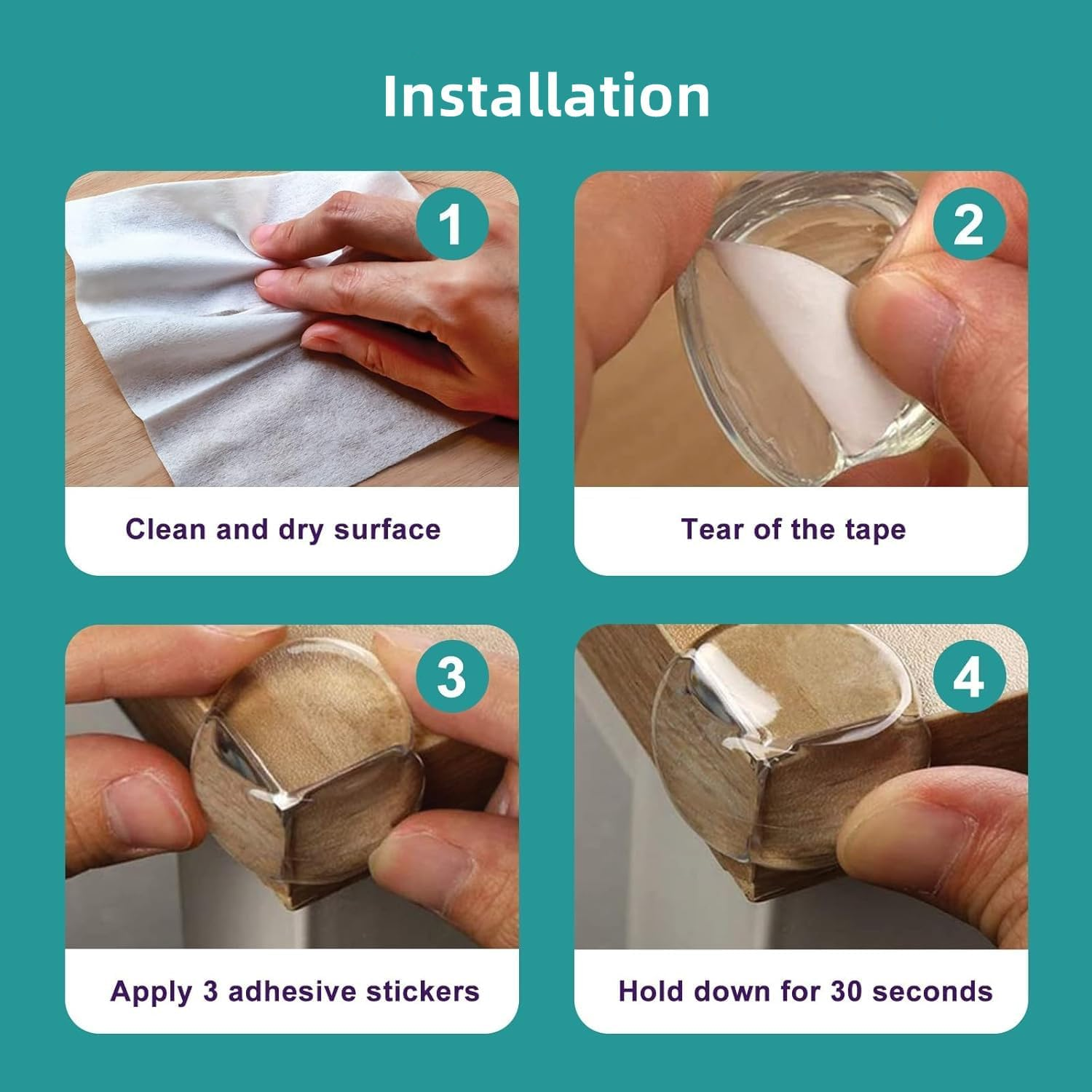 24 Pack Corner Protector for Baby, Clear Furniture Corner Guard,Edge Safety Bumpers for Table Edges and Sharp Corners ﻿ image number 5