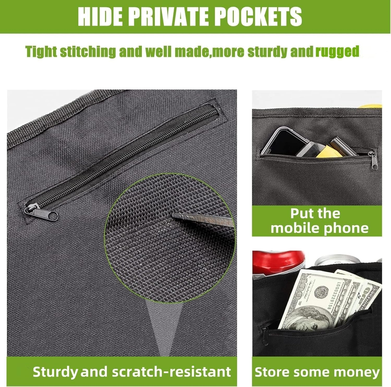 Beer Belt Holster Holds 6 Cans, Beer Belt Holder for Men, Beerholster Belt, Adjustable Waist Pack Bagbelt, Perfect for Parties Picnic Camping (Black, 1 PC) image number 5