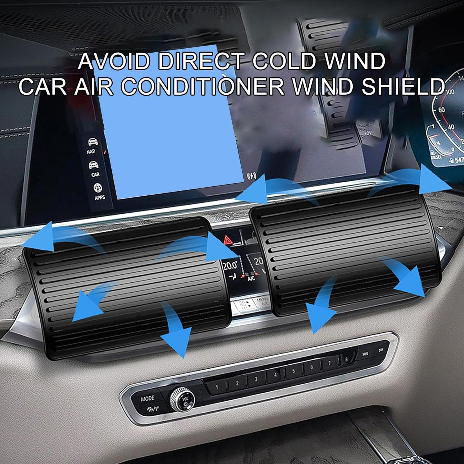 Car Air Vent Wind Deflector - Car Air Conditioner Windshield Vent Cover,Road Trip Must Have Vehicle Interior Baffle with Clip for Sedan, Taxi - Small 2Pcs image number 4